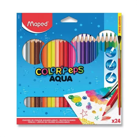 Pastelky Maped Color'Peps Aqua 24 barev + štětec