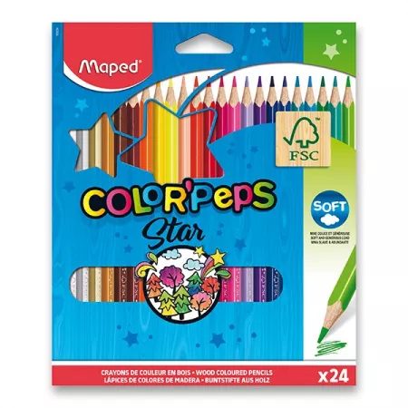 Pastelky Maped Color'Peps 24 barev / Star