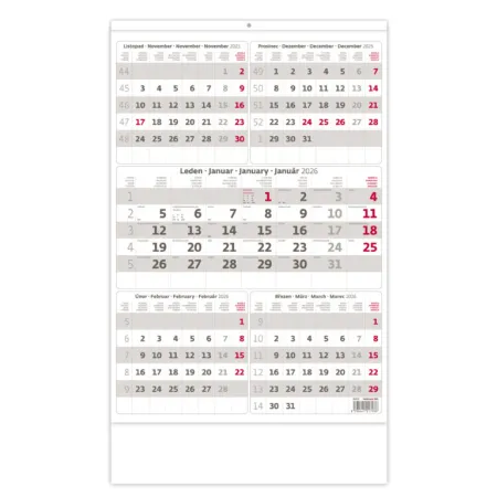 Pětiměsíční kalendář šedý (N212-26)