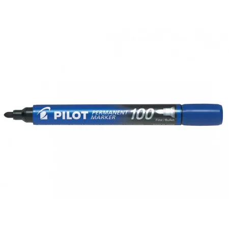 Pilot Permanent marker 100, kulatý hrot, modrý