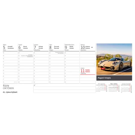 Plánovací kalendář Auta (S53-26)