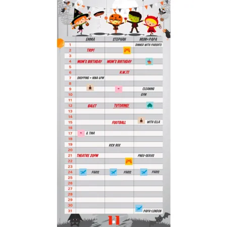 Plánovací kalendář Cowboys, nedatovaný, 30 x 30 cm