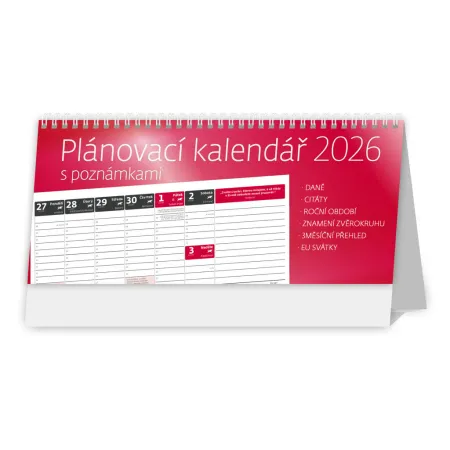 Plánovací kalendář s poznámkami (S66-26)