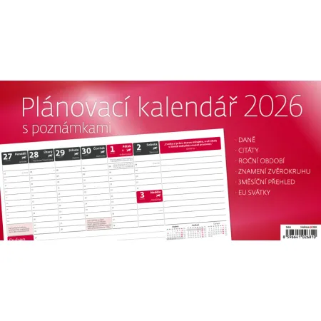 Plánovací kalendář s poznámkami (S66-26)