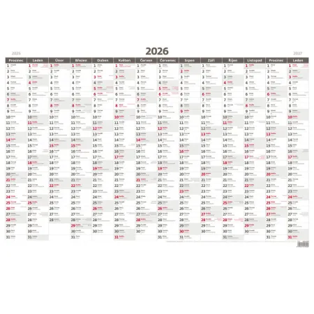 Plánovací roční mapa A1 bezobrázková (N221-26)