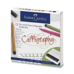 Popisovač Faber-Castell Pitt Artist Pen Calligraphy sada 12 ks, studio box