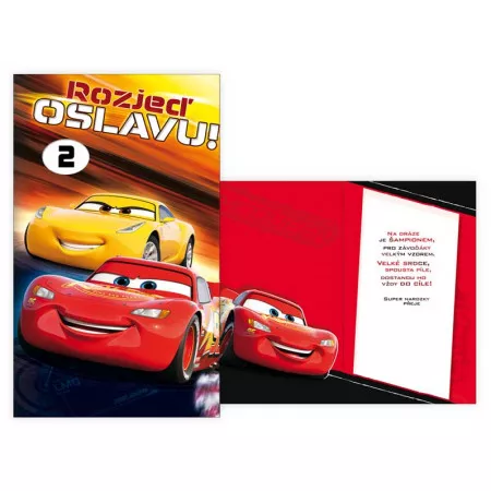 Přání MFP k narozeninám otočné, dětské M33 079 W Disney Cars s textem