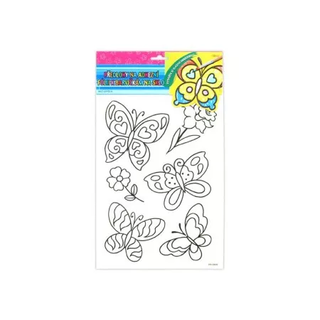 Předloha k barvám na sklo ANDĚL 1556 s vyvýšenou konturou motýli