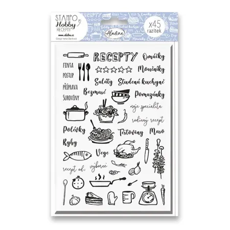 Razítka Stampo Hobby Moje recepty, 45 ks
