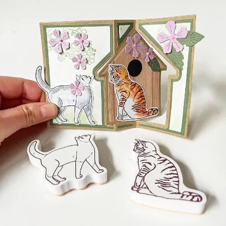 Razítka Stampo Scrap Kočky, 16 ks