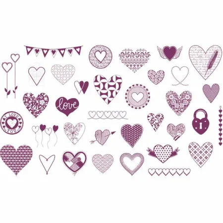 Razítka Stampo Scrap Srdíčka, 35 ks