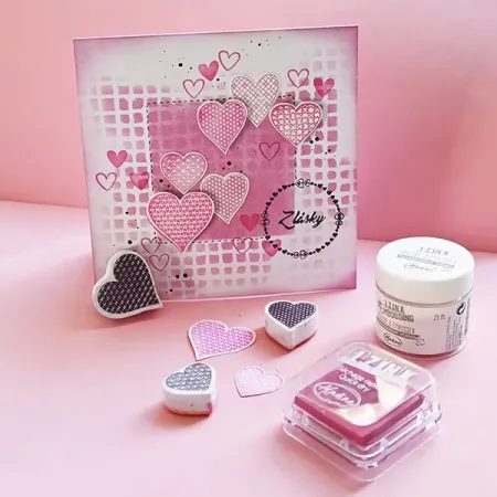 Razítka Stampo Scrap Srdíčka, 35 ks