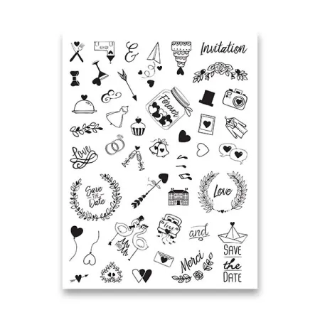 Razítka Stampo Scrap Svatební, 43 ks