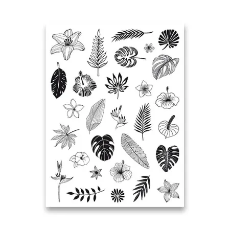 Razítka Stampo Scrap Tropické listy, 29 ks
