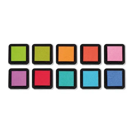 Razítkové barevné polštářky zářivé barvy