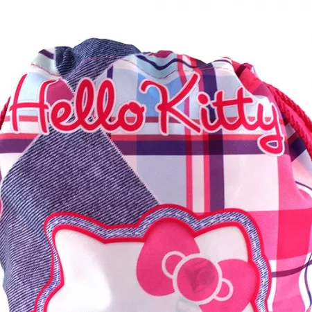 Sáček na cvičky Hello Kitty, růžové kostky - diamond