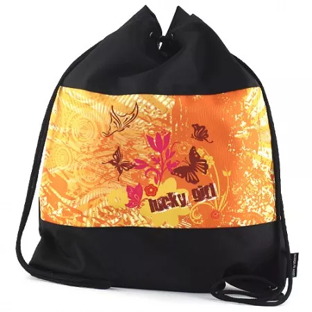 Sáček na cvičky Leasyn, Lucky Girl/ motýlci
