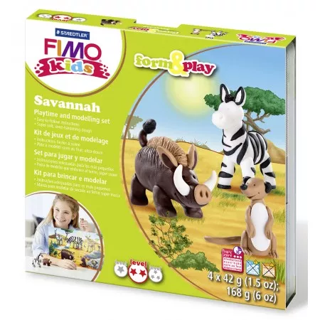 Sada Fimo Kids Form & Play Zvířátka ze Savany