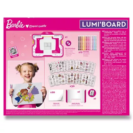 Sada Maped Creativ Barbie Lumi Board tabule s podsvícením