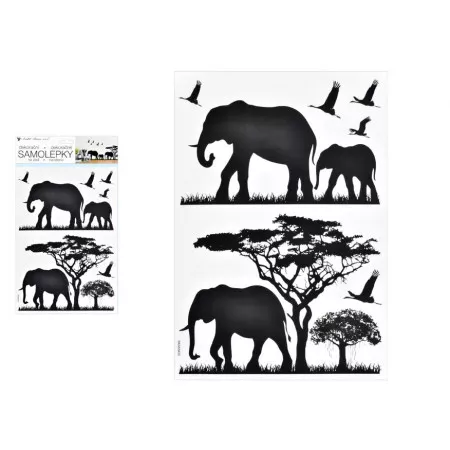 Samolepící dekorace ANDĚL 10475 černá sloni 24 x 42 cm