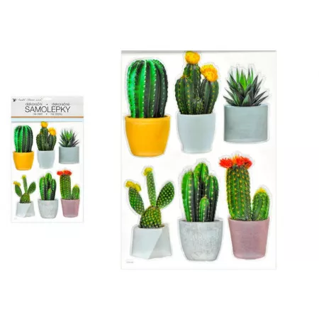 Samolepící dekorace ANDĚL 10481 plastická 3D kaktusy 29 x 49 cm