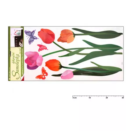 Samolepky na zeď 10033 barevné tulipány 69x32cm
