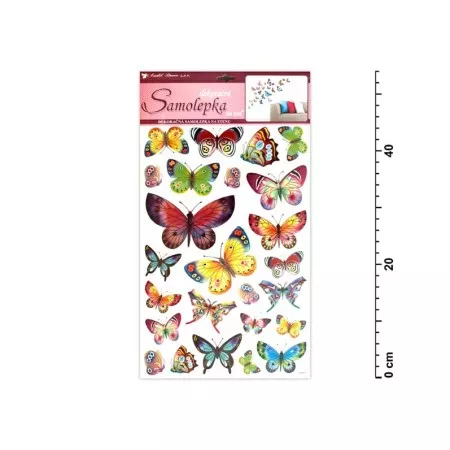 Samolepky na zeď 10141 barevní motýli 53x29cm