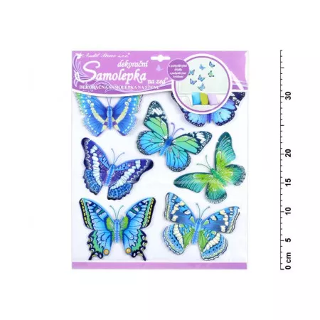 Samolepky na zeď 10163 motýli modří 30,5x30,5 cm