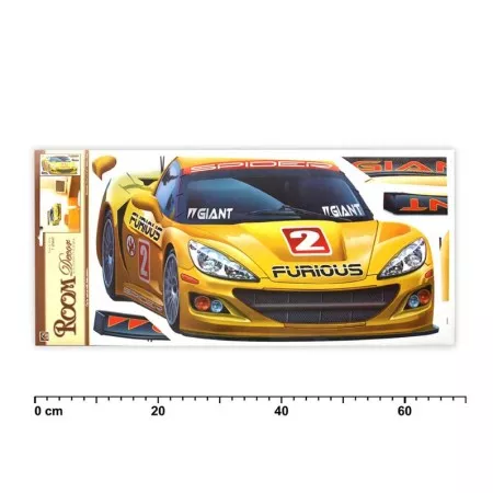 Samolepky na zeď 643 69 x32cm - žluté auto