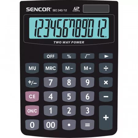 Sencor SEC 340/ 12 DUAL, stolní kalkulačka