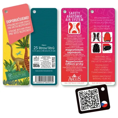 Školní aktovka Jurassic adventure - dinosaurus, zelená