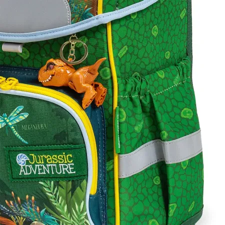 Školní aktovka Jurassic adventure - dinosaurus, zelená