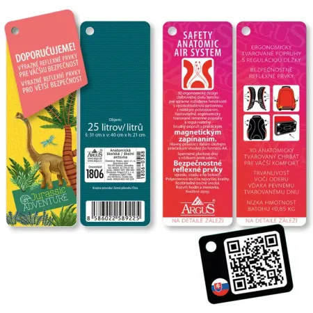 Školní aktovka Jurassic adventure - dinosaurus, zelená