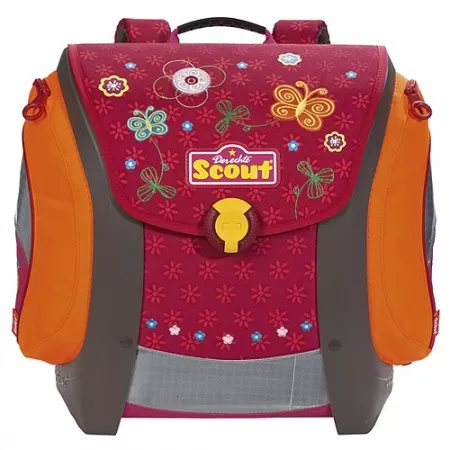 Školní aktovka Mega Scout, motýlek a kytičky 