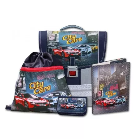 Školní aktovkový set City Cars 4-dílný