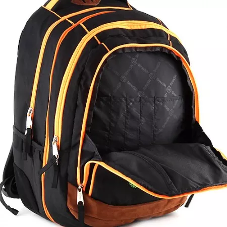Studentský batoh 062133 Smash 2v1, černý - oranžové zipy