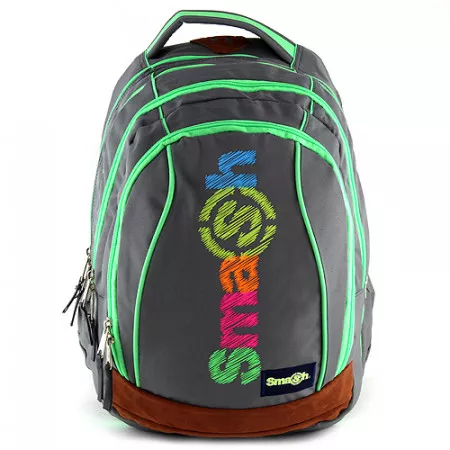 Studentský batoh 062134 Smash 2v1, šedý - zelené zipy