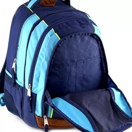 Studentský batoh 062136 Smash 2v1, tyrkysový - modré zipy