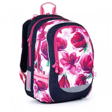 Školní batoh dvoukomorový s magnoliemi Topgal CODA 21009 G