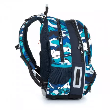 Školní batoh modro bílý v graffiti stylu Topgal NIKI 21022 B