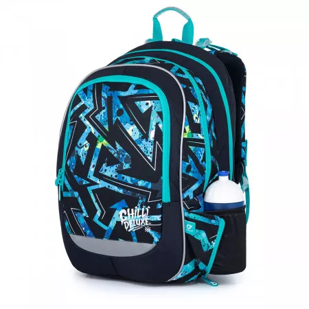 Školní batoh modrý s černým vzorem Topgal CODA 21020 B