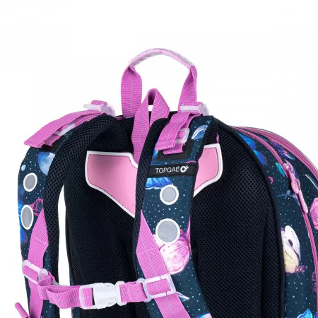 Školní batoh objemný modrý s motýlky Topgal LYNN 21007 G