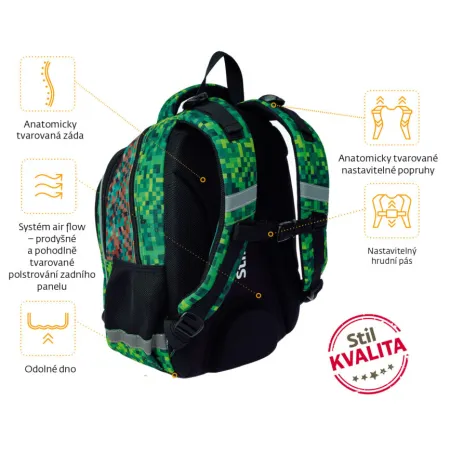 Školní batoh Prime Pixel (ABP0622)