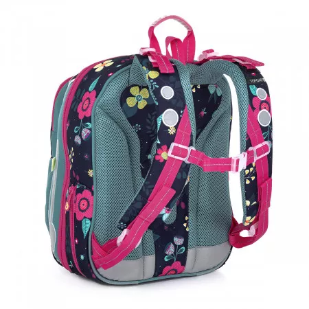 Školní batoh s kytičkami a s blikačkou Topgal BEBE 21001 G