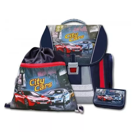 Školní batohový set EMIPO City Cars 3-dílný
