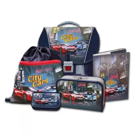 Školní batohový set EMIPO City Cars 5-dílny