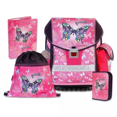 Školní batohový set EMIPO ERGO TWO, motiv Butterfly 4-dílný