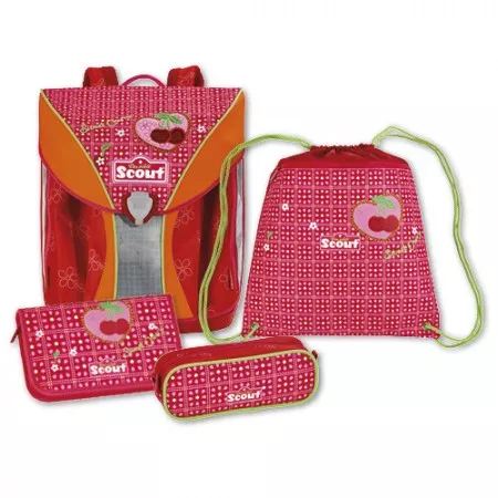 Školní batohový set Scout, Nano, 4-dílný, třešně