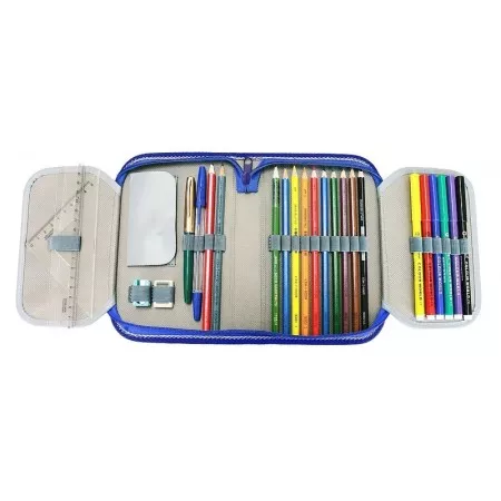 Školní penál EMIPO, motiv Formule racing, 2-klopy, plněný 