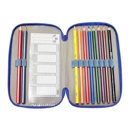 Školní penál EMIPO, s motivem Formule racing, 3-patrový, neplněný 